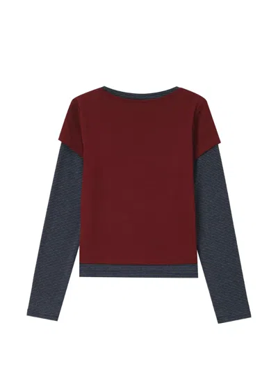 Chocoolate Layered-effect Striped T-shirt In Red