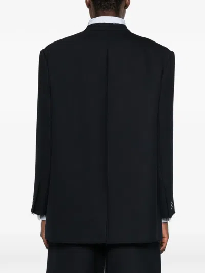 Eleh Frayed-edge Jacket In Black