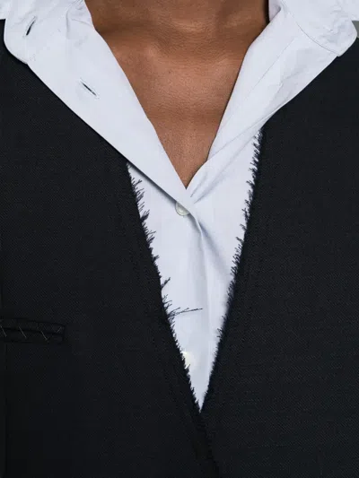Eleh Frayed-edge Jacket In Black