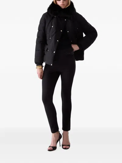 Liu •jo Padded Jacket With Belt In Black