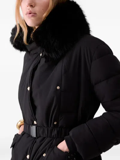 Liu •jo Padded Jacket With Belt In Black