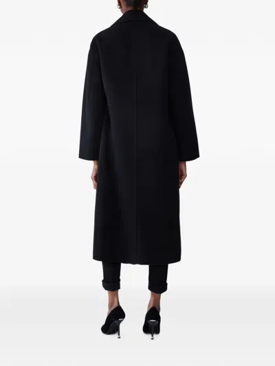 Liu •jo Long Oversized Wool Coat In Black