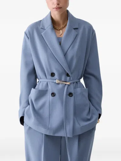 Liu •jo Unstructured Mélange Jacket In Blue