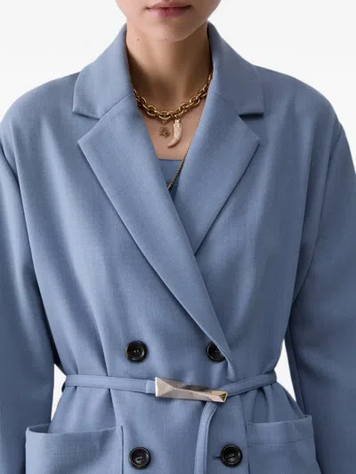 Liu •jo Unstructured Mélange Jacket In Blue