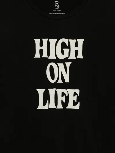 R13 Slogan-print T-shirt In Multi