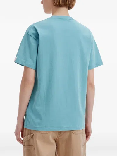 Fingercroxx Logo-patch T-shirt In Blue