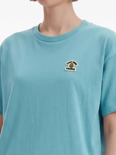 Fingercroxx Logo-patch T-shirt In Blue