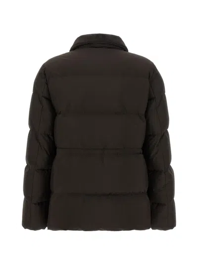 Kiton Down Jacket Long Sleeves Drawstring Collar Pocket In Multi