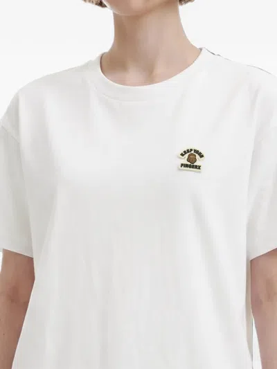 Fingercroxx Logo-patch T-shirt In White