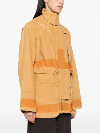 6397 패널 하이 넥 코트 In Orange