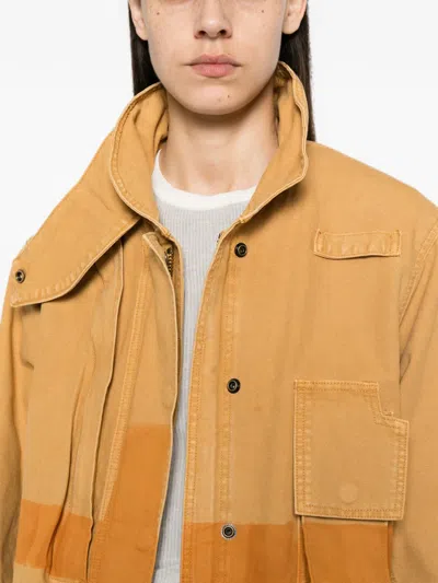 6397 패널 하이 넥 코트 In Orange