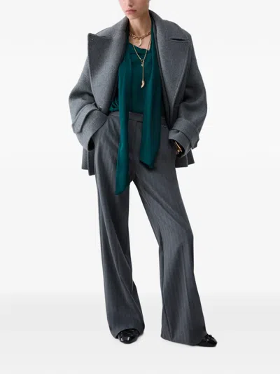 Liu •jo Oversized Wool Coat In Gray