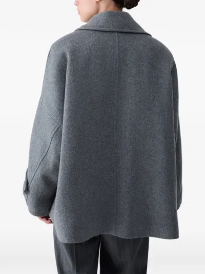 Liu •jo Oversized Wool Coat In Gray