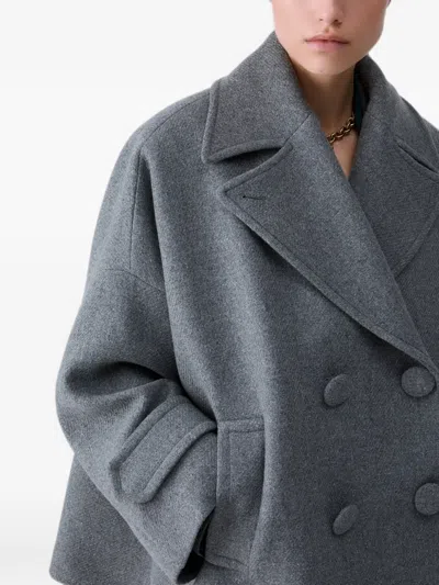 Liu •jo Oversized Wool Coat In Gray