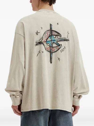 Five Cm Logo-print Long-sleeve T-shirt In Neutral