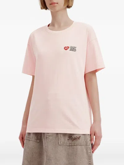 Fingercroxx Logo-print T-shirt In Pink