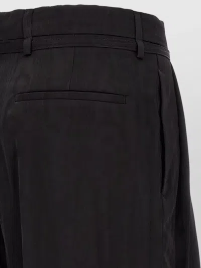 Dries Van Noten Peacha Tailored Pants Pleated Front Belt In Pattern