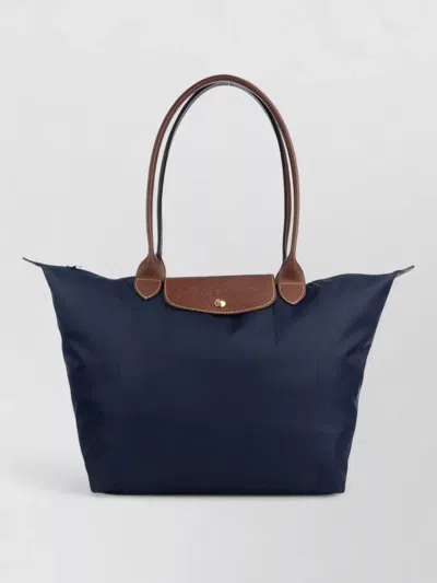 Longchamp Shoulder Bag Dual Top Handle Design In Blue