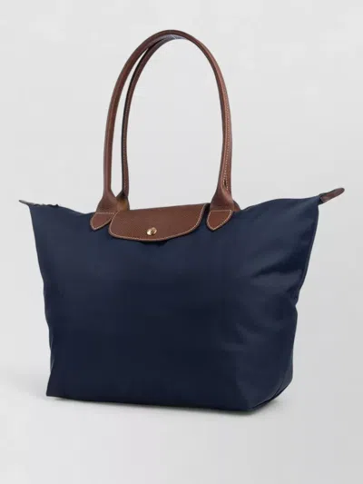 Longchamp Shoulder Bag Dual Top Handle Design In Blue