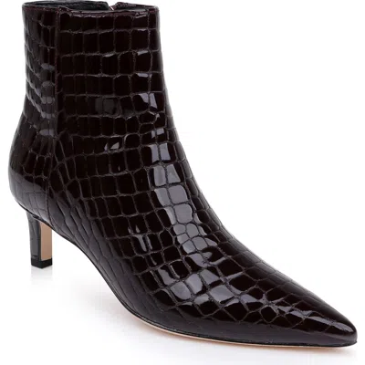 L'agence Lilly Ii Booties Deep Port Croco In Black