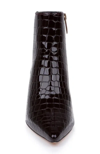 L'agence Lilly Ii Booties Deep Port Croco In Black