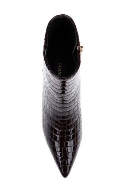 L'agence Lilly Ii Booties Deep Port Croco In Black
