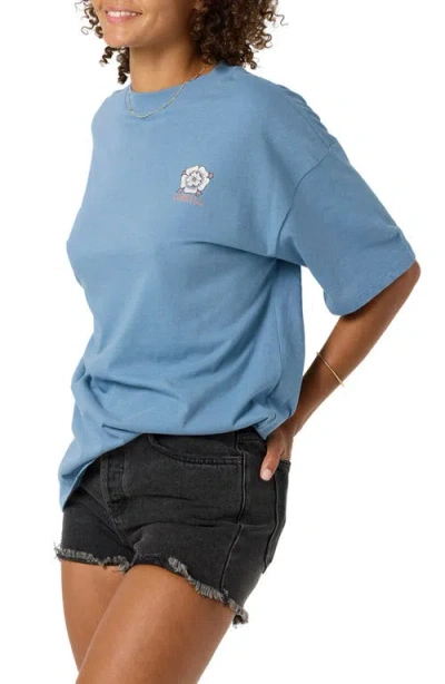 O'neill Adorned Graphic Oversized T-shirt In Blue
