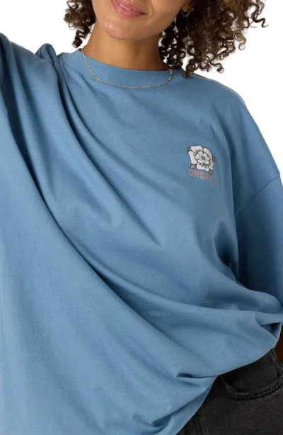 O'neill Adorned Graphic Oversized T-shirt In Blue