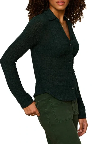 Sanctuary Juno Textured Button-up Top In Blue
