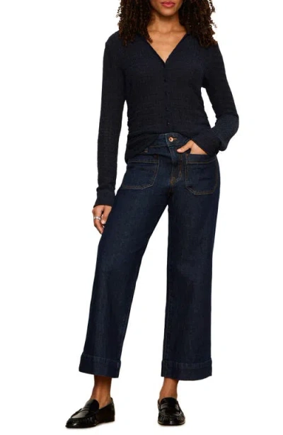 Sanctuary Juno Textured Button-up Top In Blue