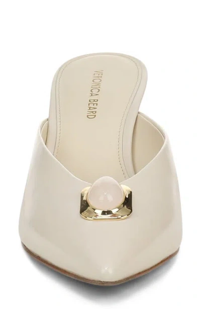 Veronica Beard Cabochon Leather Pointed Toe Mule In Nude