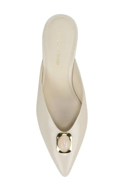 Veronica Beard Cabochon Leather Pointed Toe Mule In Nude