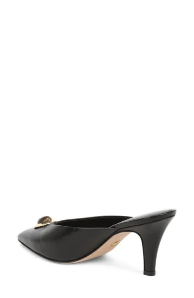 Veronica Beard Cabochon Leather Pointed Toe Mule In Black