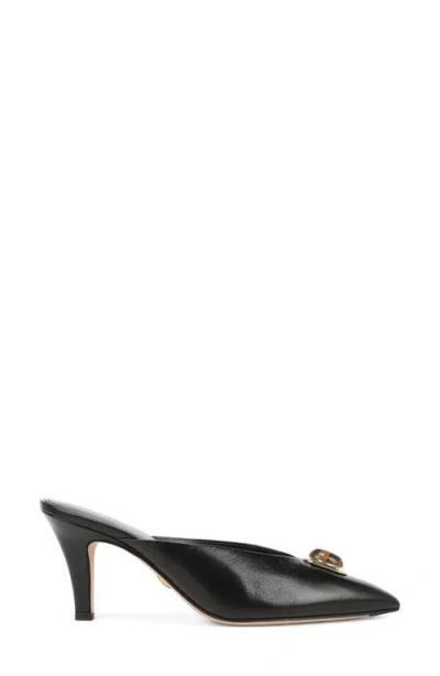 Veronica Beard Cabochon Leather Pointed Toe Mule In Black