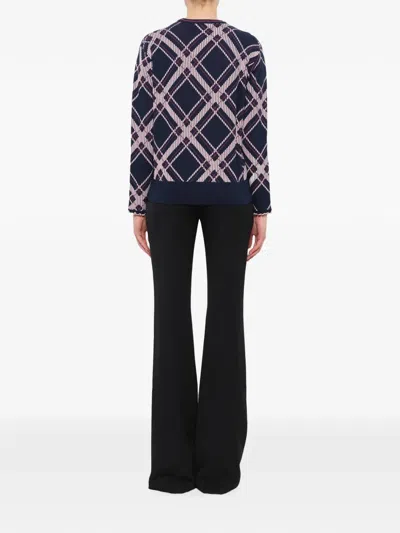 Kenzo Check-pattern Floral-embroidered Sweater In Multi