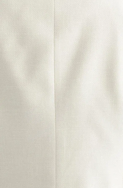 Eleventy Herringbone Wool Blend Jacket In White