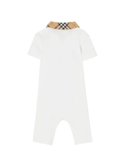 Burberry Check-pattern Trim Romper In Multi