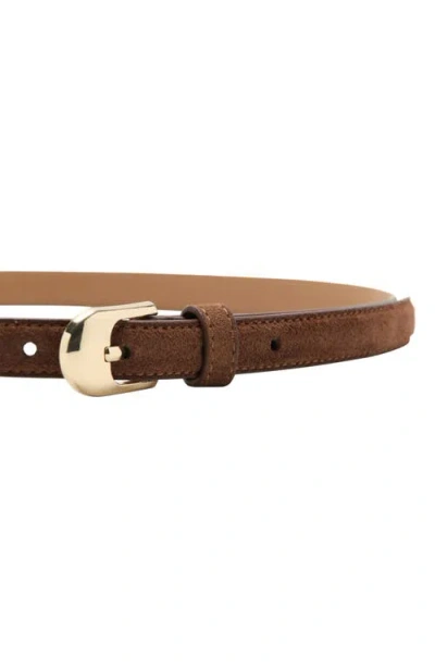 Mango Leather Belt In Brown