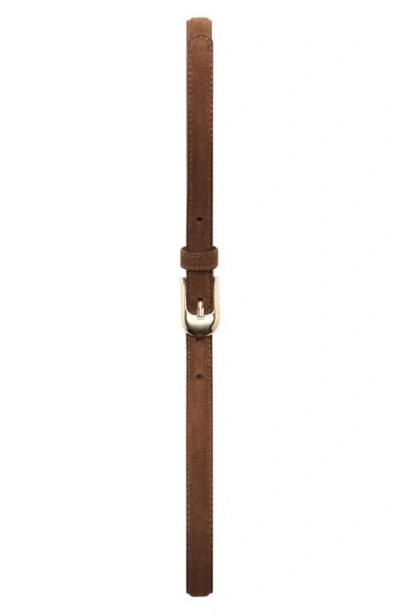 Mango Leather Belt In Brown
