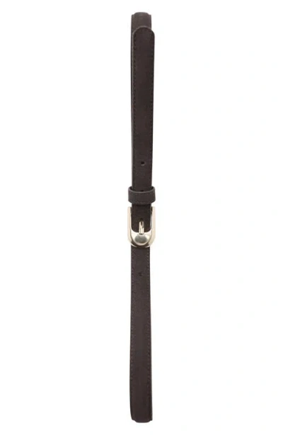 Mango Leather Belt In Black