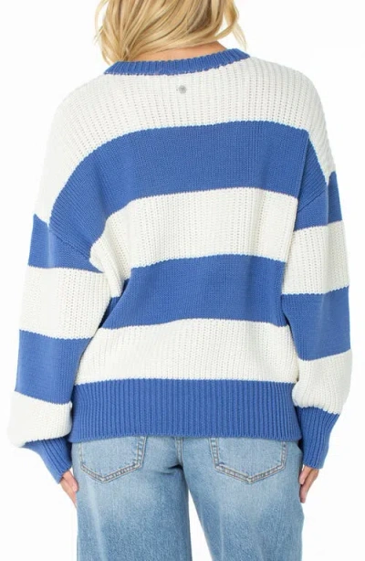 Roxy West Side Stripe Sweater In Blue