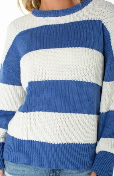 Roxy West Side Stripe Sweater In Blue