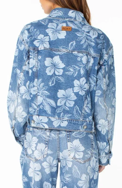 Roxy Big Tide Denim Jacket In Blue