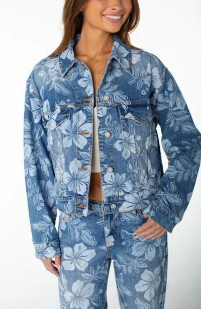 Roxy Big Tide Denim Jacket In Blue