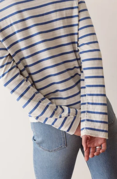 Marine Layer Juno Striped Double Knit Long Sleeve T-shirt In Multi