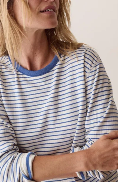 Marine Layer Juno Striped Double Knit Long Sleeve T-shirt In Multi