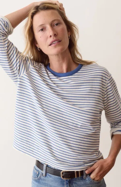 Marine Layer Juno Striped Double Knit Long Sleeve T-shirt In Multi