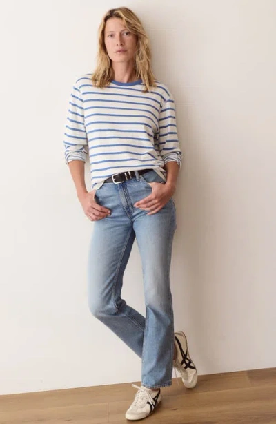 Marine Layer Juno Striped Double Knit Long Sleeve T-shirt In Multi