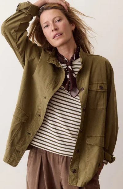 Marine Layer Blake Ripstop Utility Jacket In Brown