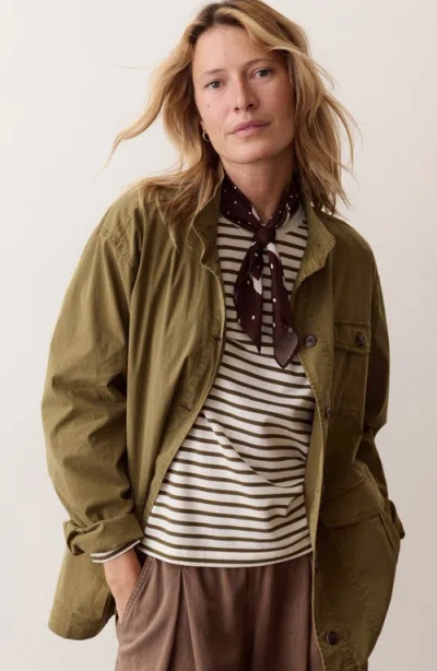 Marine Layer Blake Ripstop Utility Jacket In Brown